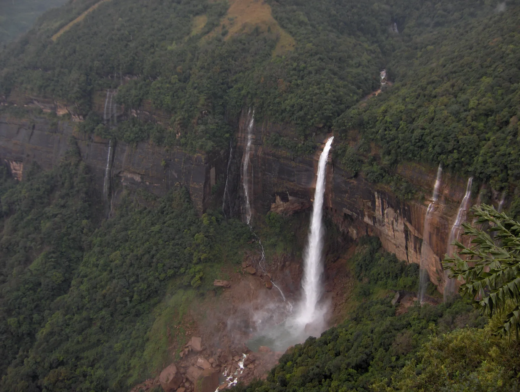 Misty hills and waterfalls in Meghalaya